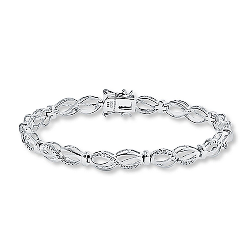 Diamond Bracelet 1/20 ct tw Round-cut Sterling Silver BxlUBVJj