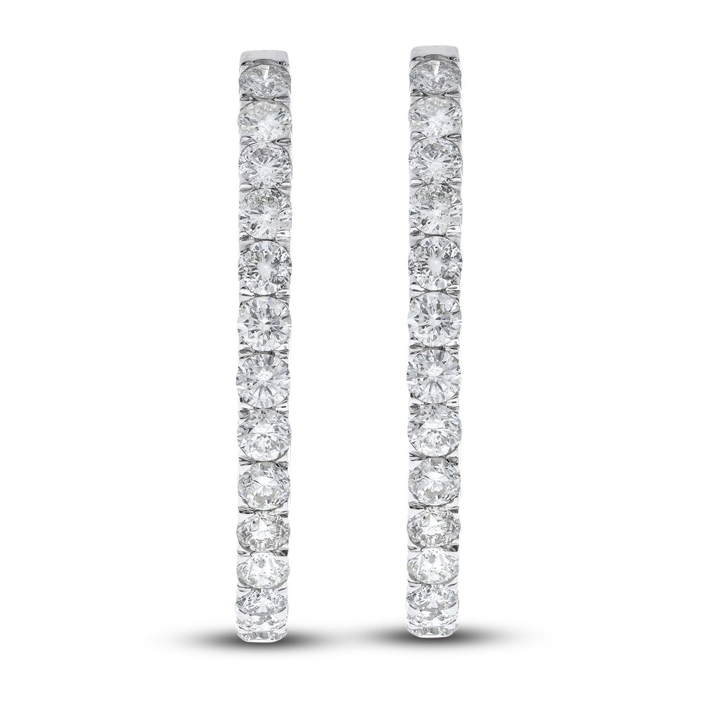 Diamond Hoop Earrings 8-1/2 ct tw Round 14K White Gold C3cq5i8a