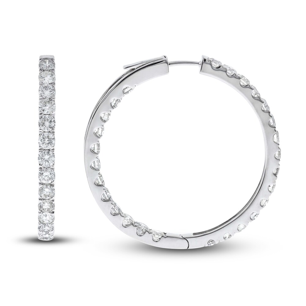 Diamond Hoop Earrings 8-1/2 ct tw Round 14K White Gold C3cq5i8a