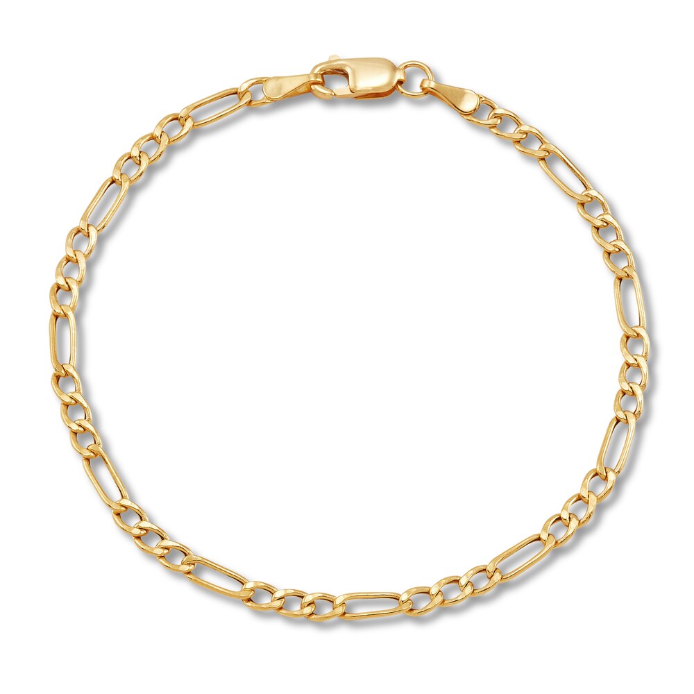 Children's Hollow Figaro Link Bracelet 14K Yellow Gold C7b1IdbX