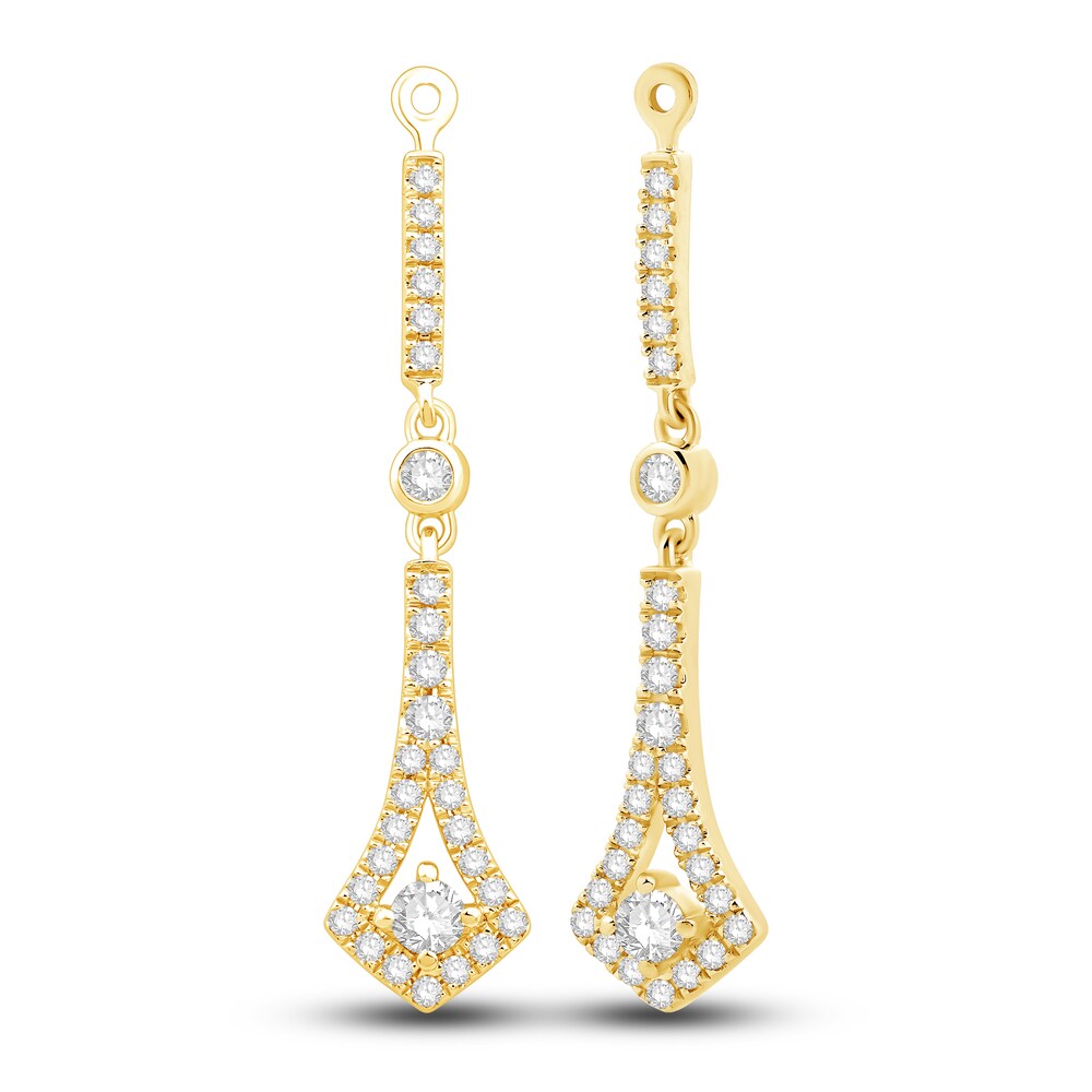 Diamond Dangle Earring Jackets 5/8 ct tw Round 14K Yellow Gold CJMtkqNF