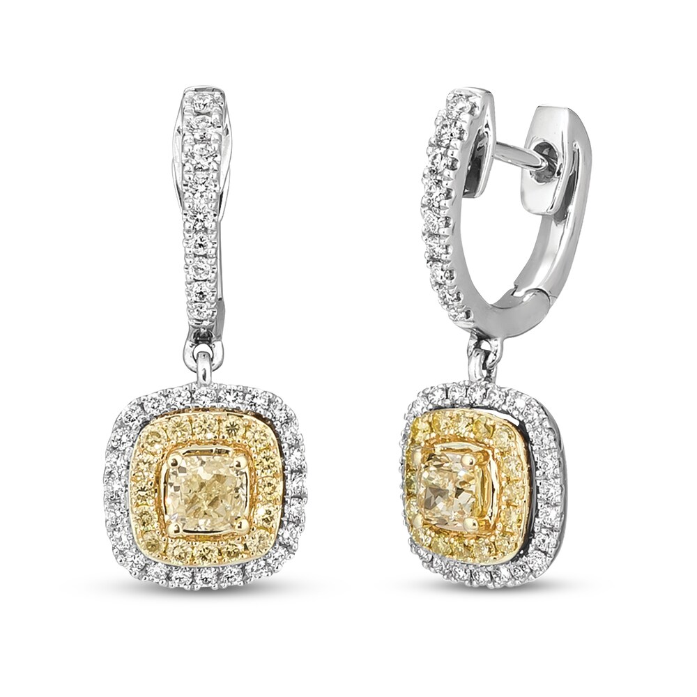 Le Vian Sunny Yellow Diamond Dangle Earrings 1-1/6 ct tw 14K Two-Tone Gold CNp2lVvU