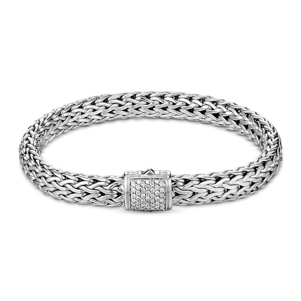 John Hardy Classic Chain Bracelet 1/5 ct tw Diamonds Sterling Silver CYc3ZqKw