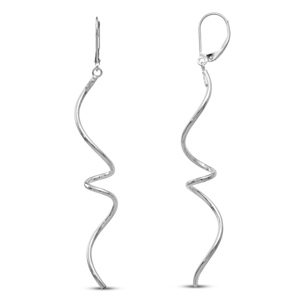 Twisted Dangle Earrings 14K White Gold CcUs30Gj