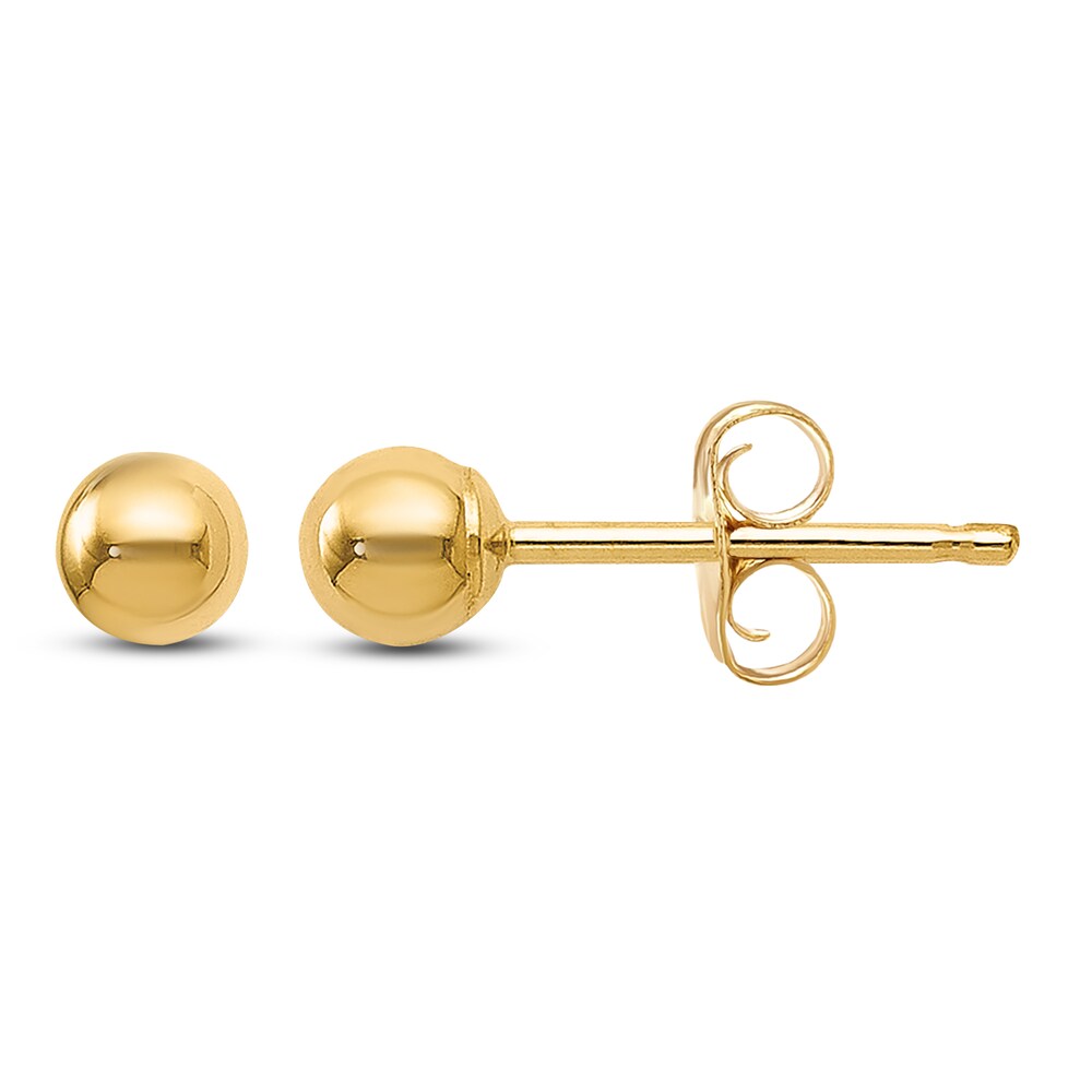 Ball Stud Earrings 14K Yellow Gold 3MM CgNevdup