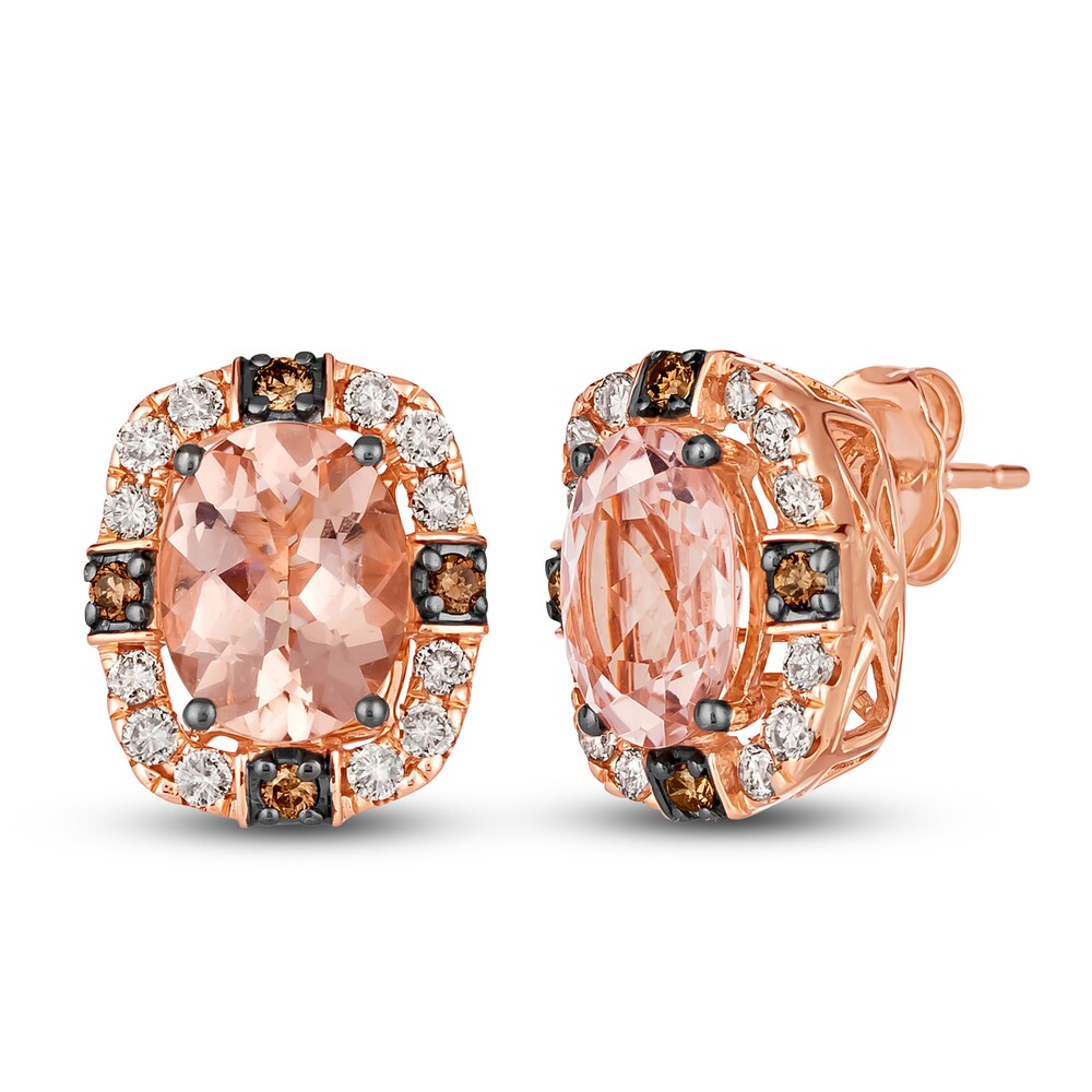 Le Vian Natural Morganite Stud Earrings 1/2 ct tw Diamonds 14K Strawberry Gold ChNH67J8