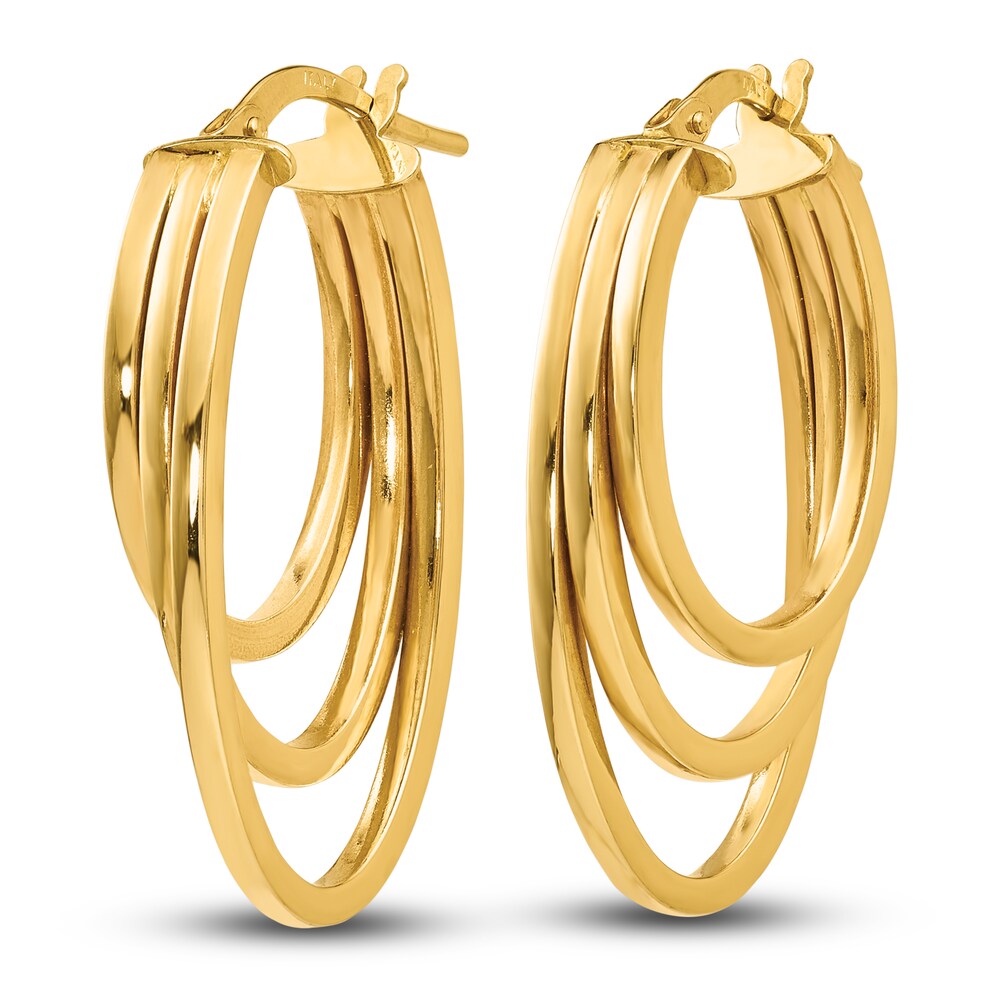 High-Polish Hoop Earrings 14K Yellow Gold D7p6iy8a