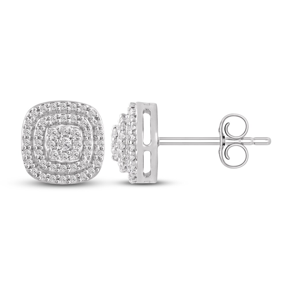 Diamond Stud Earrings 1/4 ct tw Round 10K White Gold D8FfHbeN