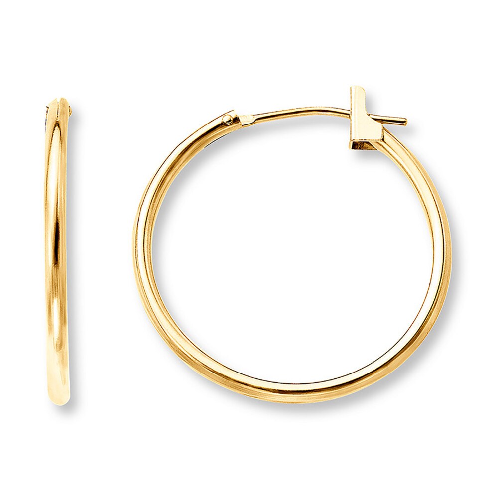 Hoop Earrings 14K Yellow Gold 21mm D9ThT0pp