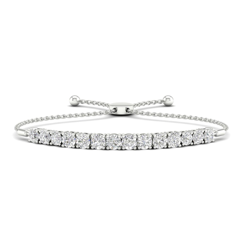 Lab-Created Diamond Bolo Bracelet 5 ct tw Round 14K White Gold DEpbS5kI