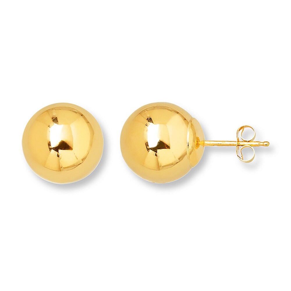 Ball Stud Earrings 10mm 14K Yellow Gold DNLPxIIA