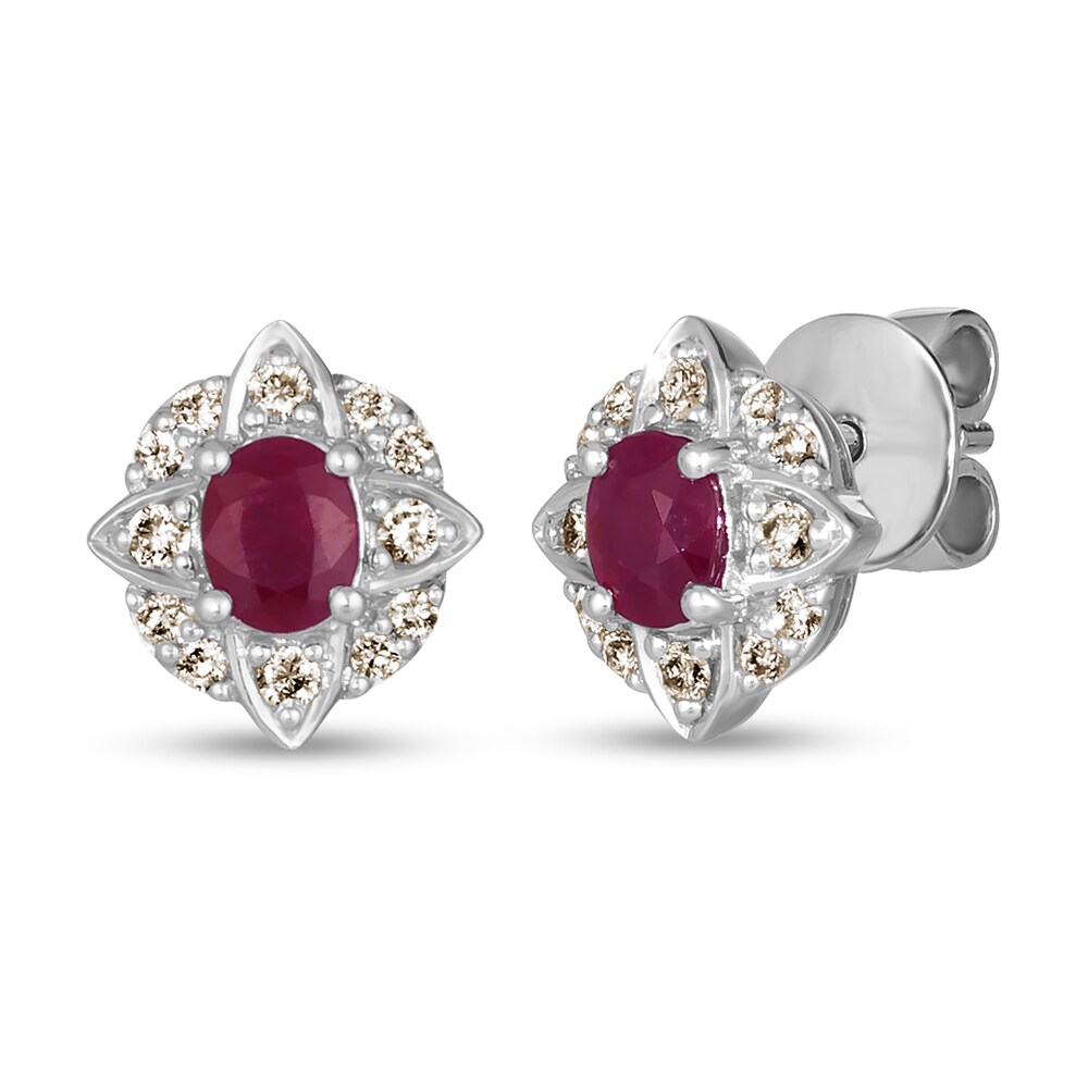 Le Vian Natural Ruby Earrings 1/4 ct tw Diamonds 14K Vanilla Gold DT0hsRxM