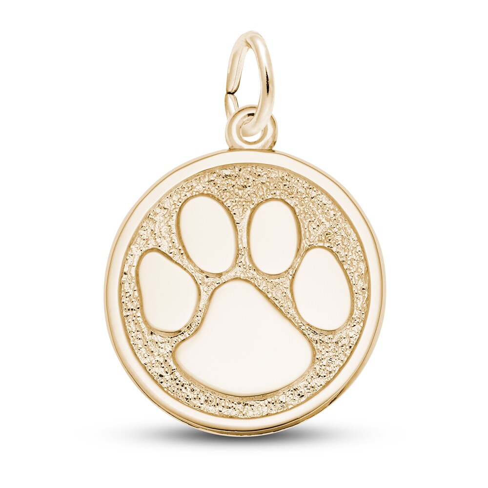 Paw Print Charm 14K Yellow Gold DXewKUVH