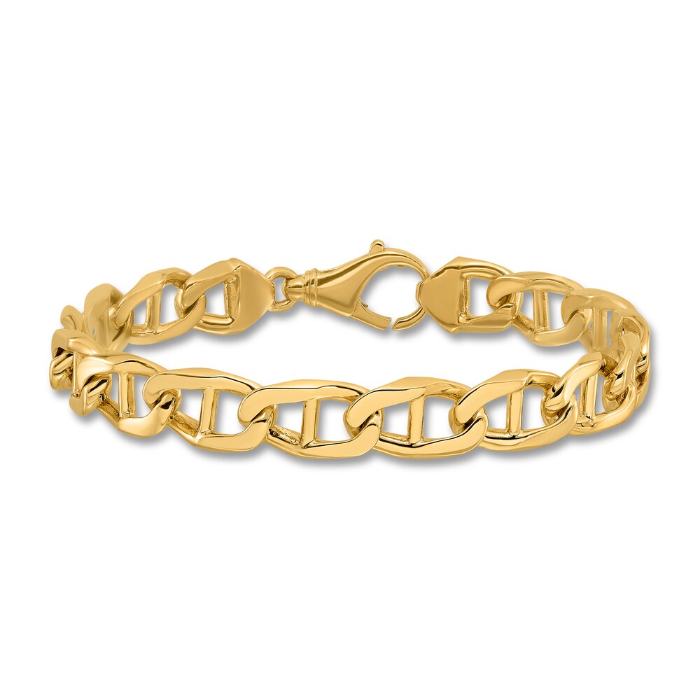 Men's Anchor Link Bracelet 14K Yellow Gold 10.3mm 9" Dlgt3gE6