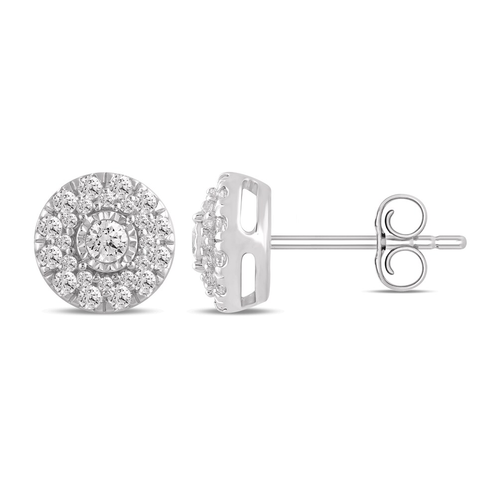 Diamond Stud Earrings 1/2 ct tw Round 10K White Gold Dm0NKfT3