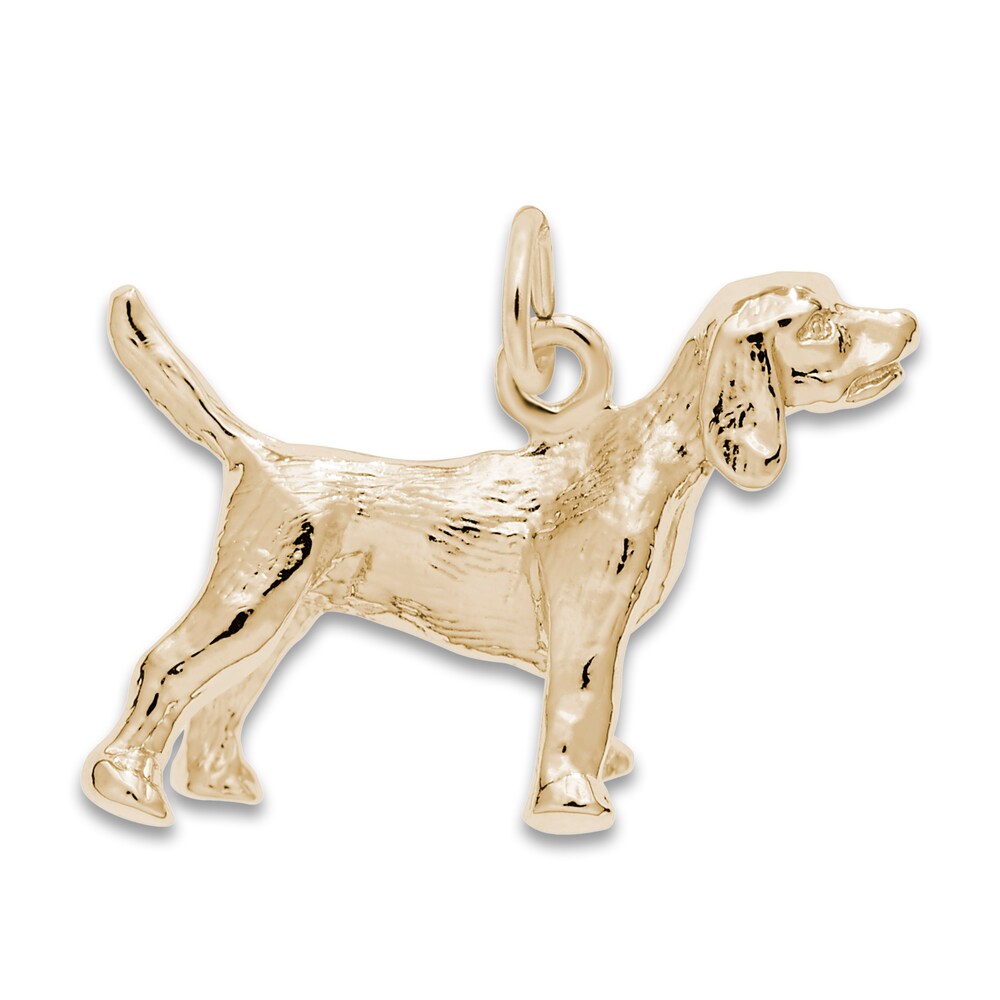 Beagle Dog Charm 14K Yellow Gold DvqvOMrI