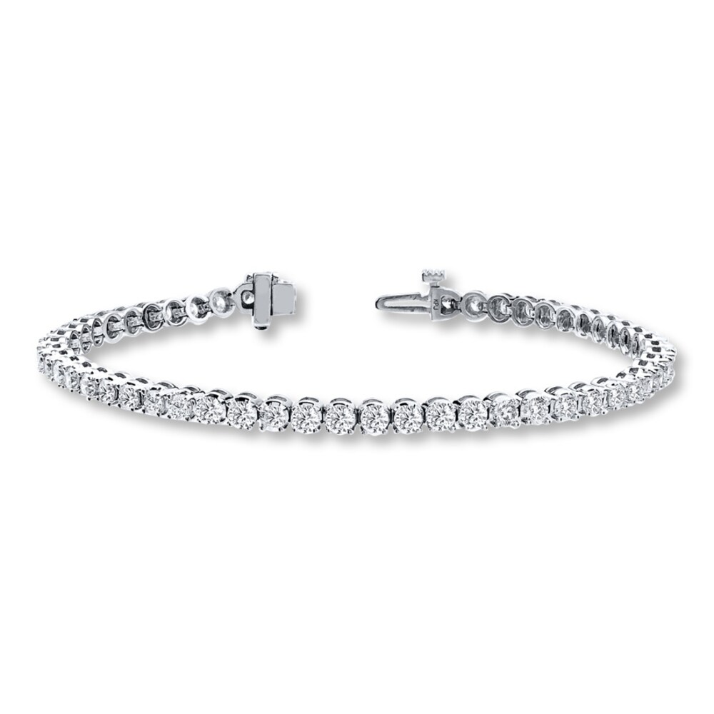 Diamond Bracelet 4 carat tw Round-cut 14K White Gold E1uxTyy0