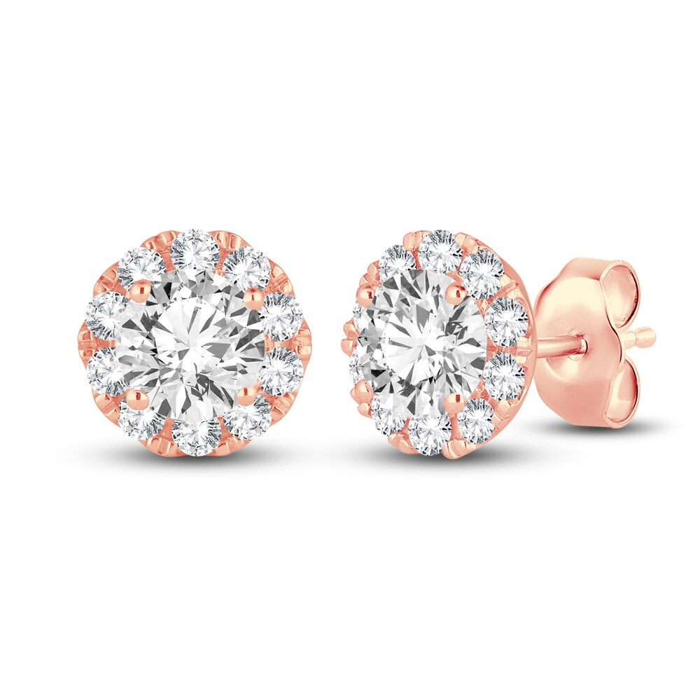 Diamond Stud Earrings 1 ct tw Round 14K Rose Gold E2u7EC15