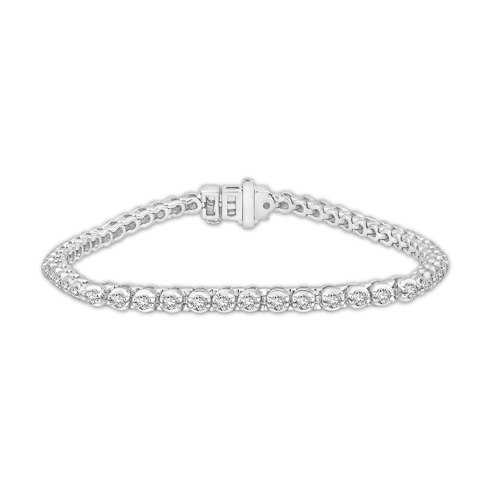 Diamond Tennis Bracelet 5 ct tw Round 18K White Gold E5H7ZarD