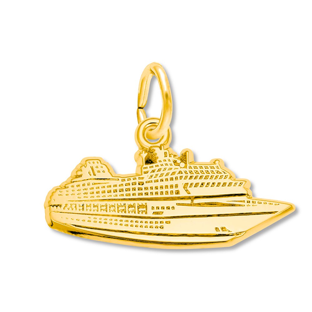 Cruise Ship Charm 14K Yellow Gold E7ZQBgck