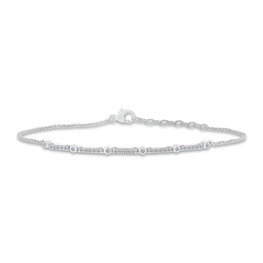 Diamond Bracelet 1/5 ct tw Round 10K White Gold 6.5" EAhNQtU2