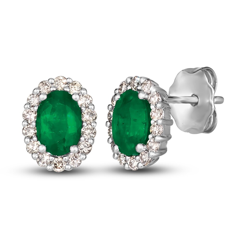 Le Vian Natural Emerald Stud Earrings 1/4 ct tw Diamonds 14K Vanilla Gold EMi0bx0W