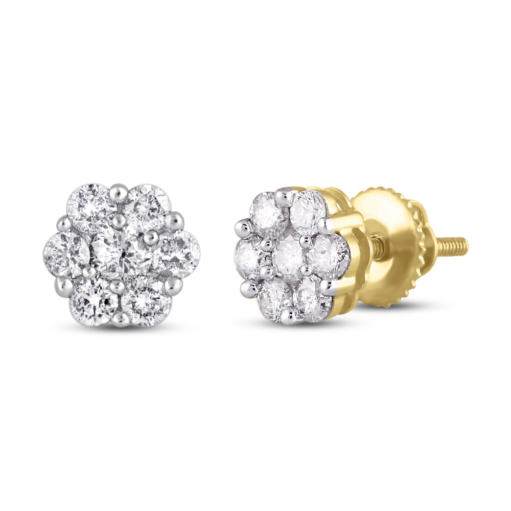 Diamond Stud Earrings 3/4 ct tw Round 14K Yellow Gold EYM7VbHn