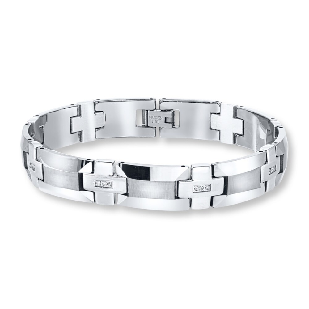 Men's Bracelet 1/8 ct tw Diamonds Tungsten 8.75" Length EZSTcZv0