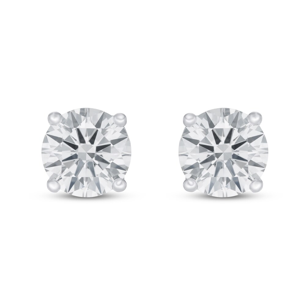 Lab-Created Diamond Solitaire Earrings 1-1/2 ct tw Round 14K White Gold (SI2/F) EeSlhEe5