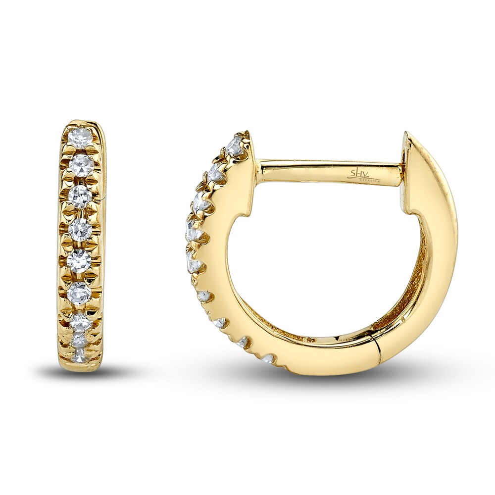 Shy Creation Diamond Earrings 1/20 ct tw Round 14K Yellow Gold SC22004026V3 Ei6ixVoG