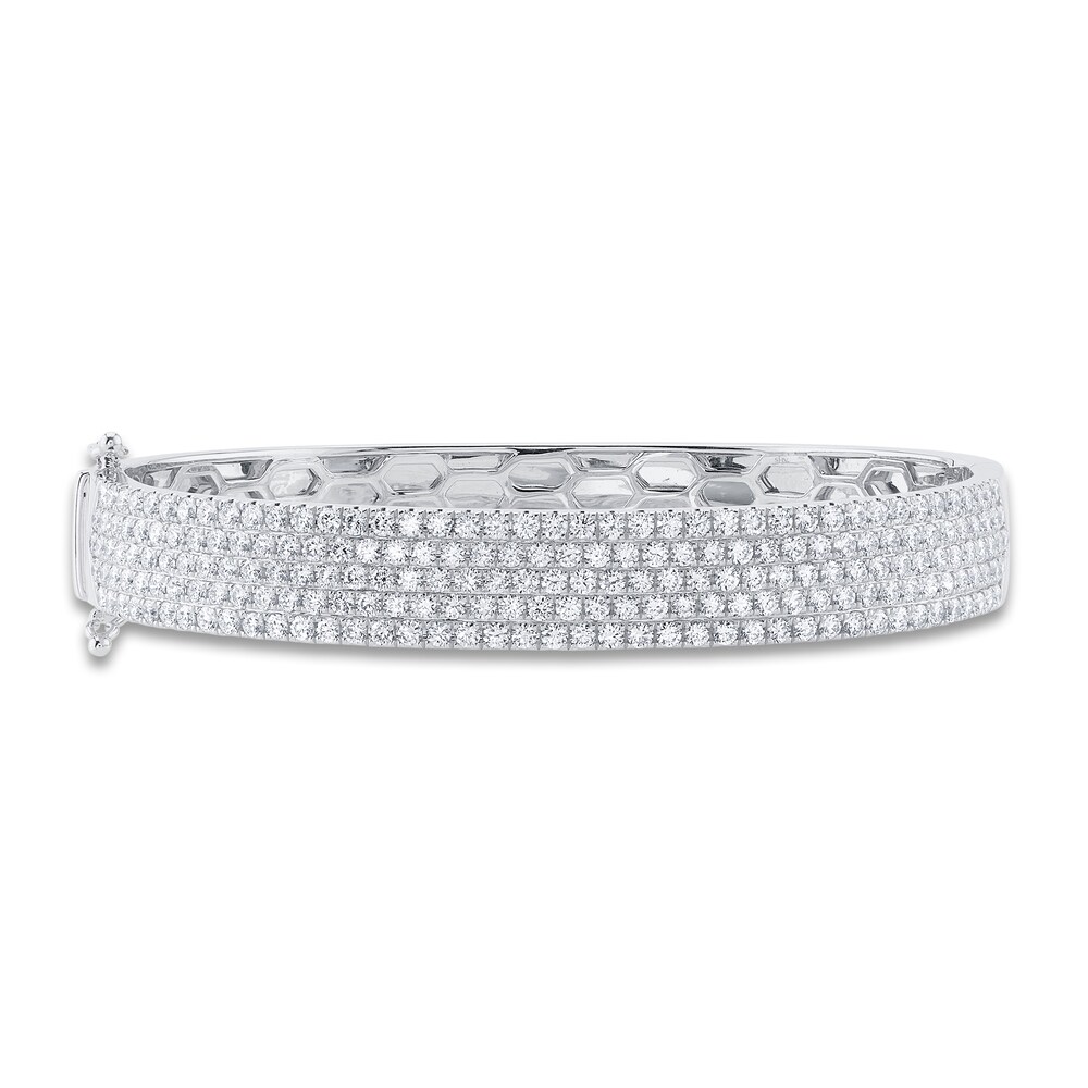 Shy Creation Diamond Pave Bangle Bracelet 3-5/8 ct tw Round 14K White Gold SC55010777V3ZS EkkvcBQC