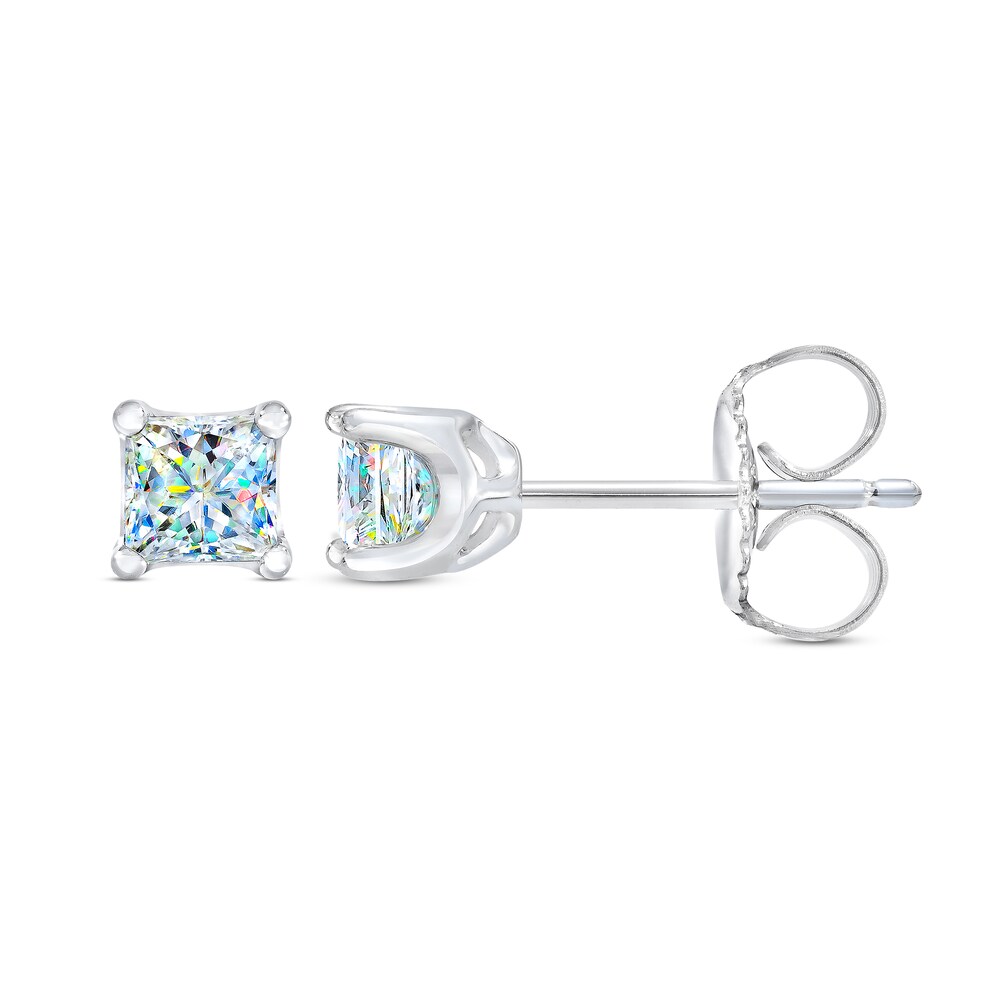 THE LEO First Light Diamond Solitaire Stud Earrings 1/4 ct tw Princess 14K White Gold (I1/I) El2VwJaQ