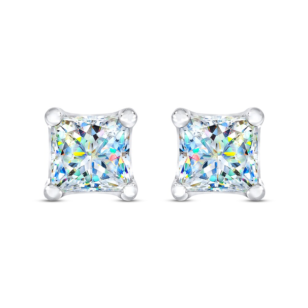 THE LEO First Light Diamond Solitaire Stud Earrings 1/4 ct tw Princess 14K White Gold (I1/I) El2VwJaQ