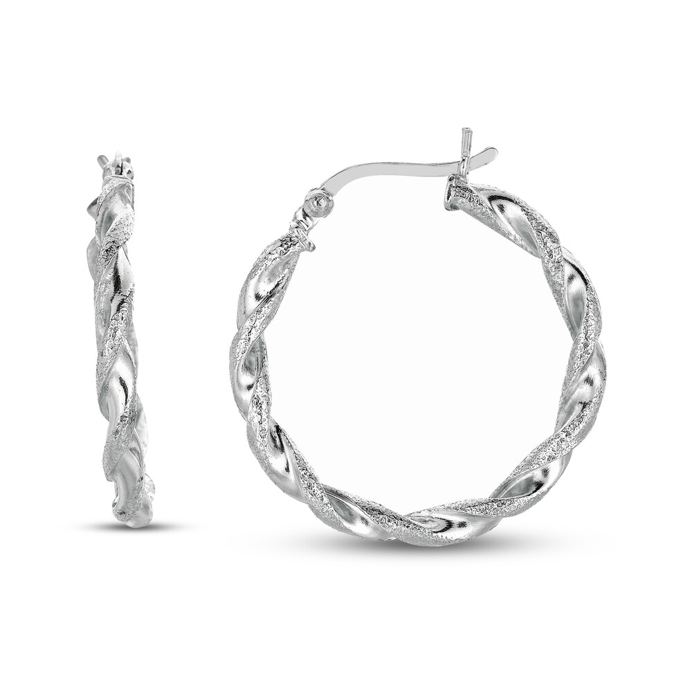 Twisted Hoop Earrings Sterling Silver 20mm Ez52vbIi