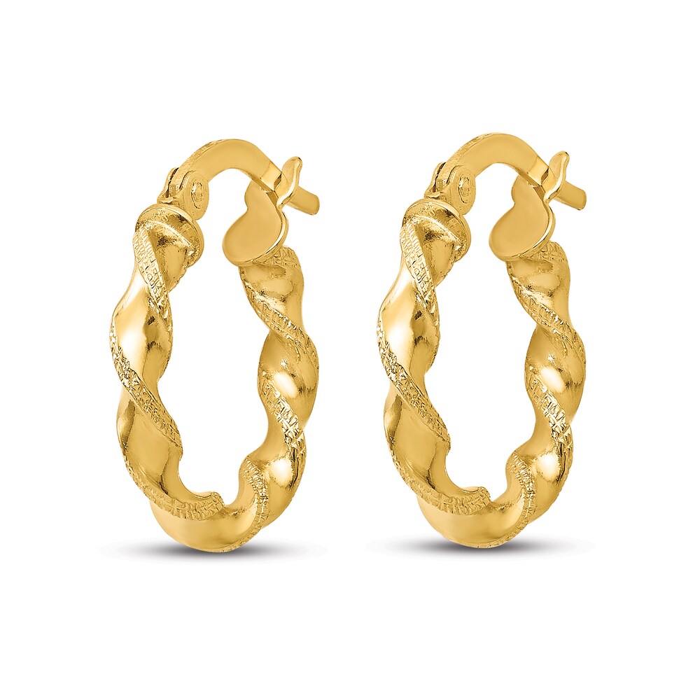 Twisted Hoop Earrings 14K Yellow Gold F2tA2OCc