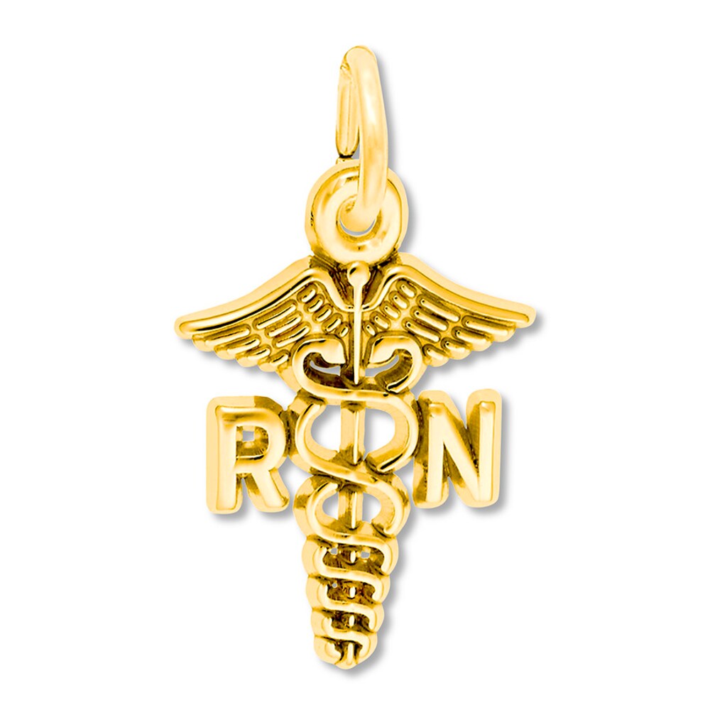 RN Caduceus Charm 14K Yellow Gold F3FOsepS [F3FOsepS]