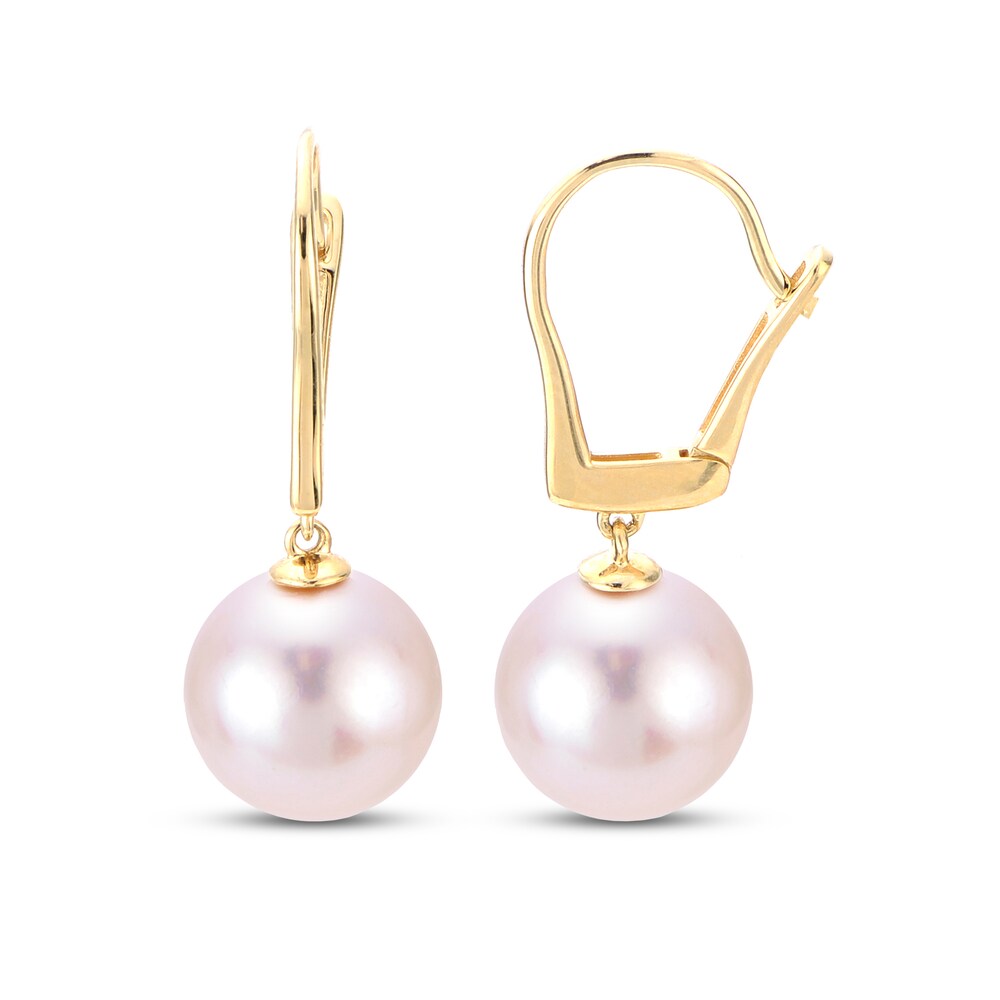 Cultured Freshwater Pearl Drop Earrings 14K Yellow Gold F3UaNbhb