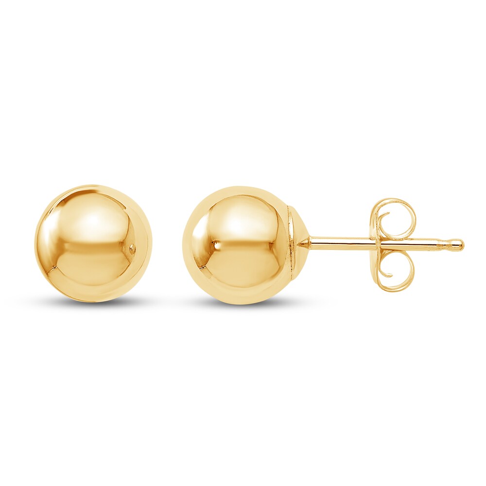 Ball Stud Earrings 14K Yellow Gold 5mm F46aU4Zy