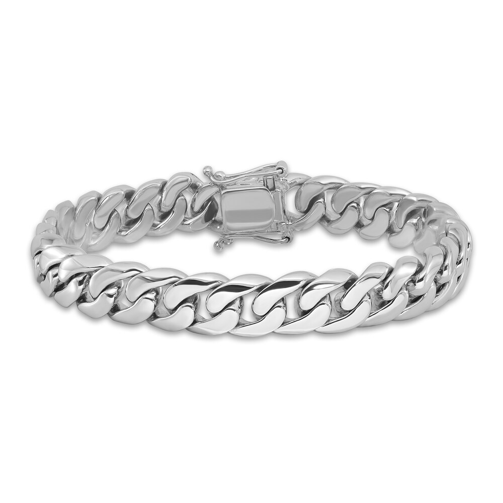 Men's Curb Chain Bracelet 14K White Gold 10.8mm 8" FDUOZMKZ