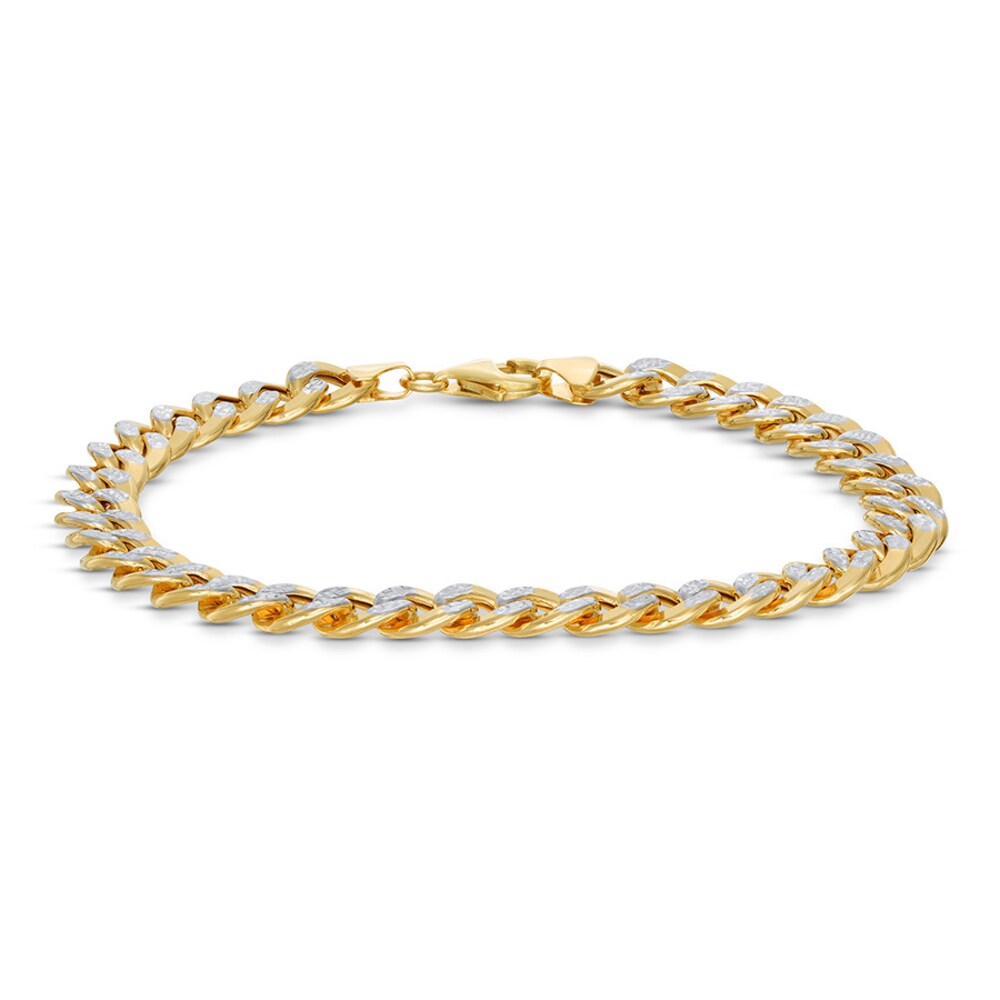 Curb Chain Bracelet 10K Two-Tone Gold 8.5" FFstyKTg
