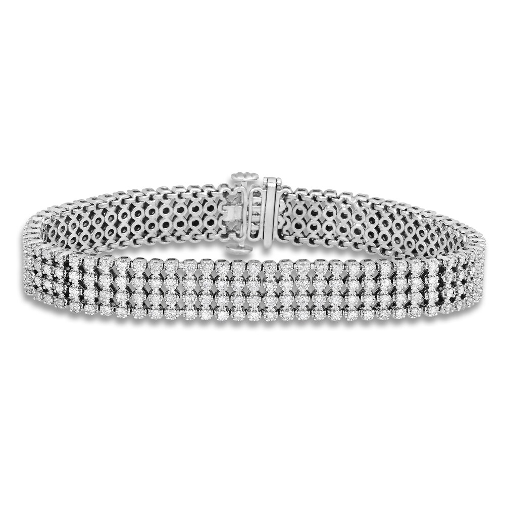 Diamond Bracelet 7 ct tw Round 14K White Gold 7" FGKqicLe