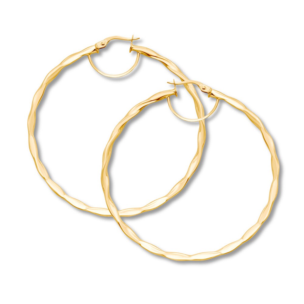 Round 50mm Hoop Earrings 10K Yellow Gold FScrVfUx