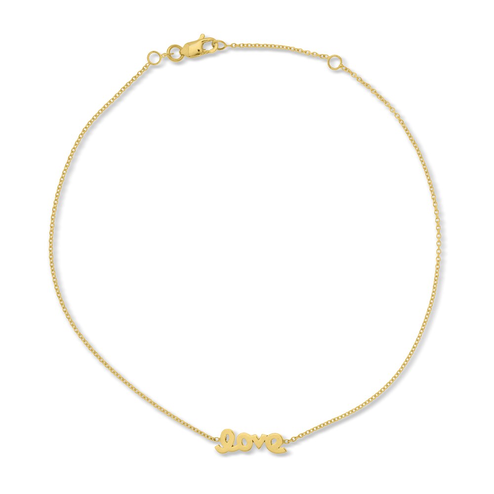 Love Anklet 14K Yellow Gold 10" FU8gORnW