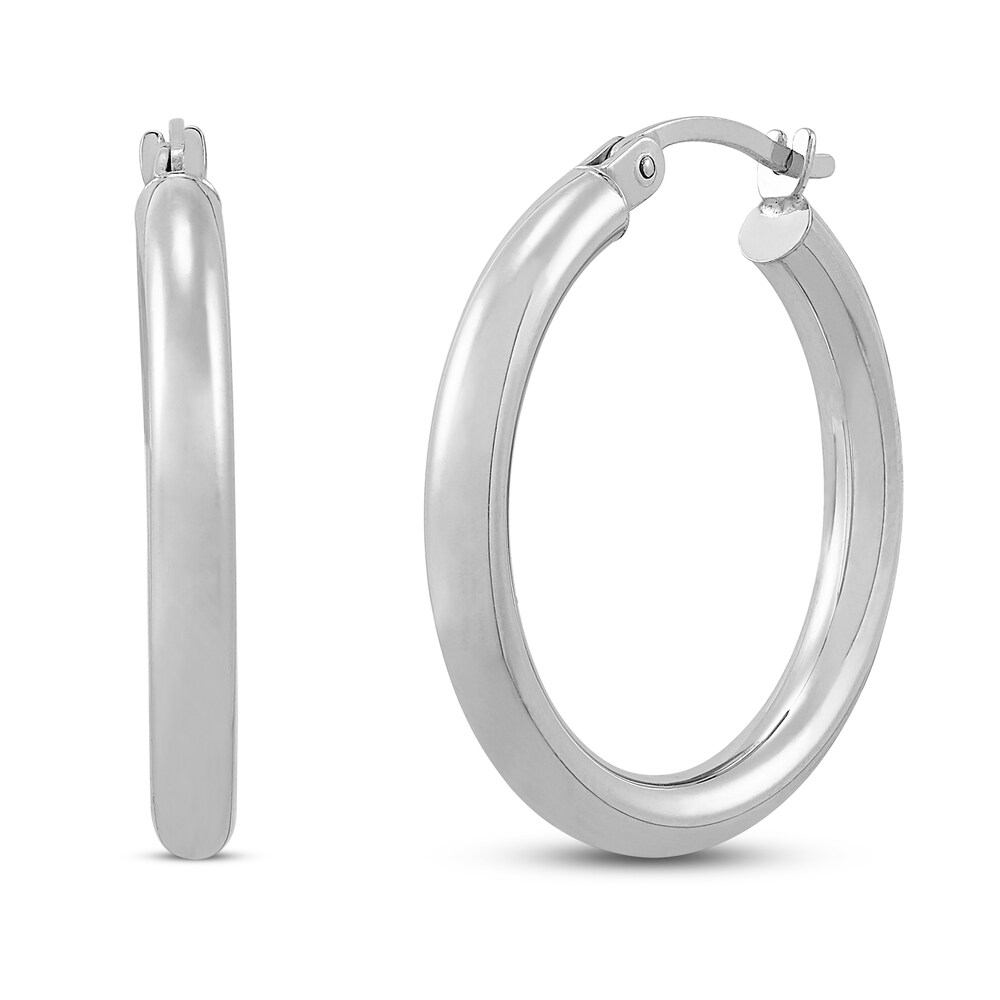 Hoop Earrings Sterling Silver 25mm FU9Y5cTQ