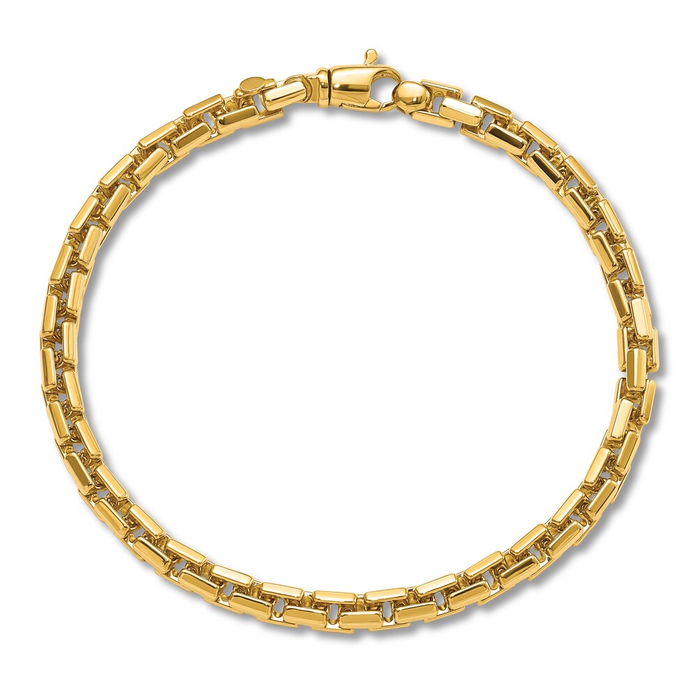 Men's Polished Chain Bracelet 14K Yellow Gold 4.0mm 8.5" FVtogWBG