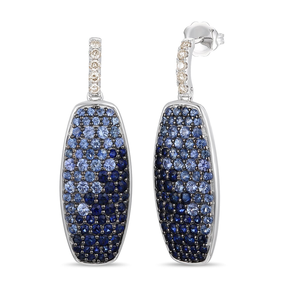 Le Vian Natural Blue Sapphire Earrings 1/6 ct tw Diamonds 14K Vanilla Gold FbAjUptI