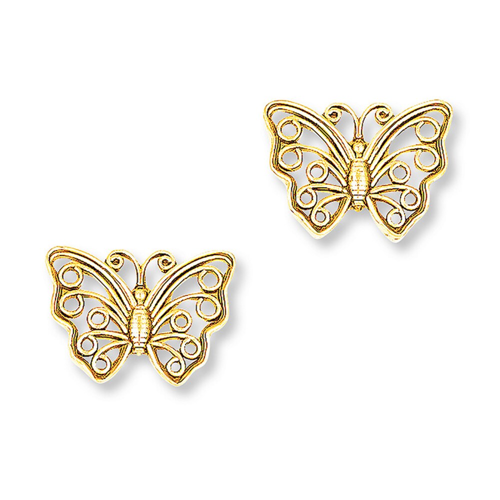 Butterfly Earrings 14K Yellow Gold FcC4hqtU
