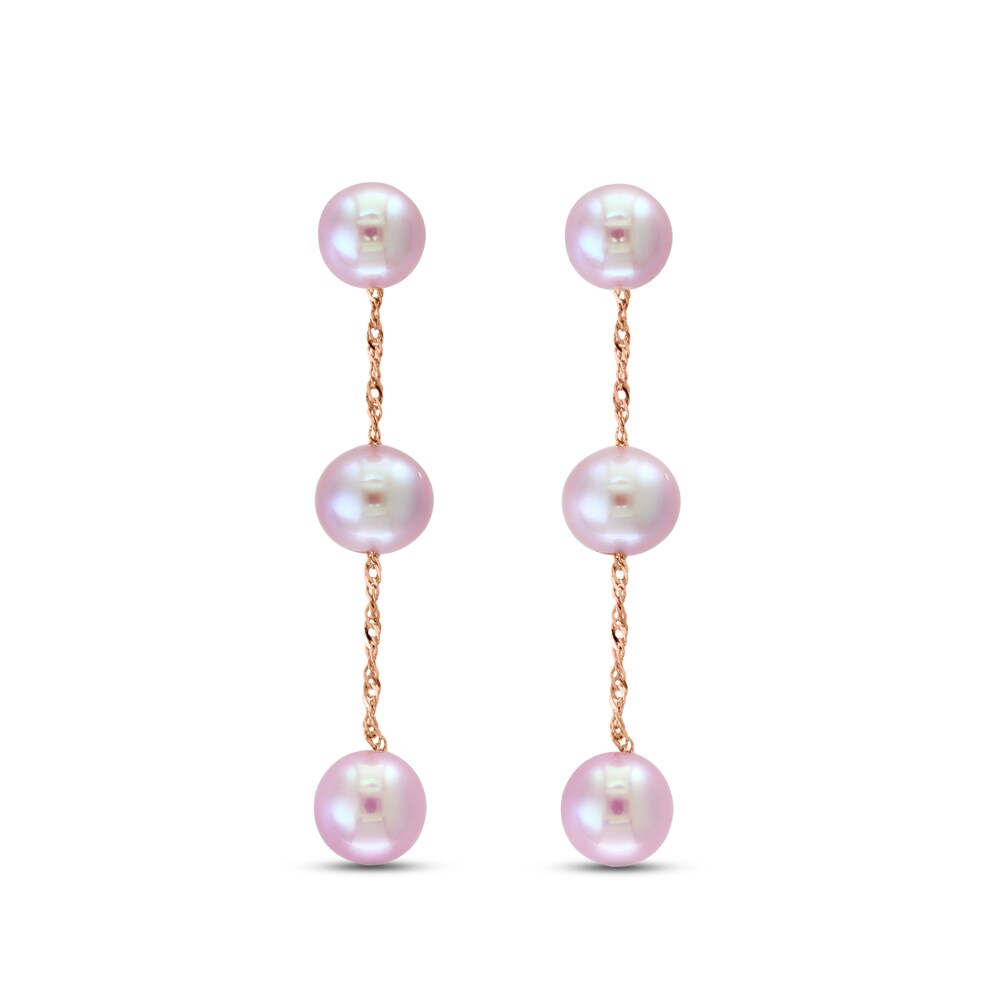 LALI Jewels Cultured Freshwater Pearl Drop Earrings 14K Rose Gold FipKDt4J