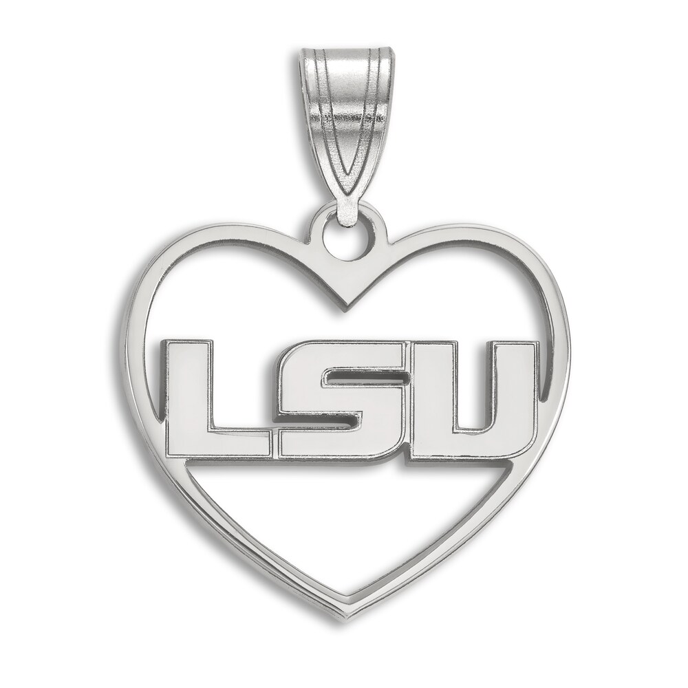 Louisiana State University Heart Necklace Charm Sterling Silver FmHJ6mbn