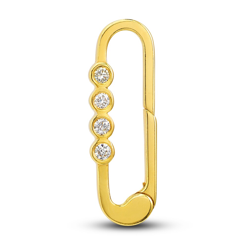 Oval Push Charm 1/8 ct tw Diamond 14K Yellow Gold FrRclNkI [FrRclNkI]